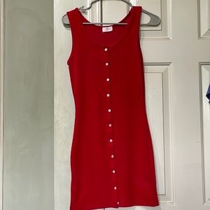 Pink lily button tank top dress